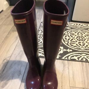 Hunter rain boots-  plum